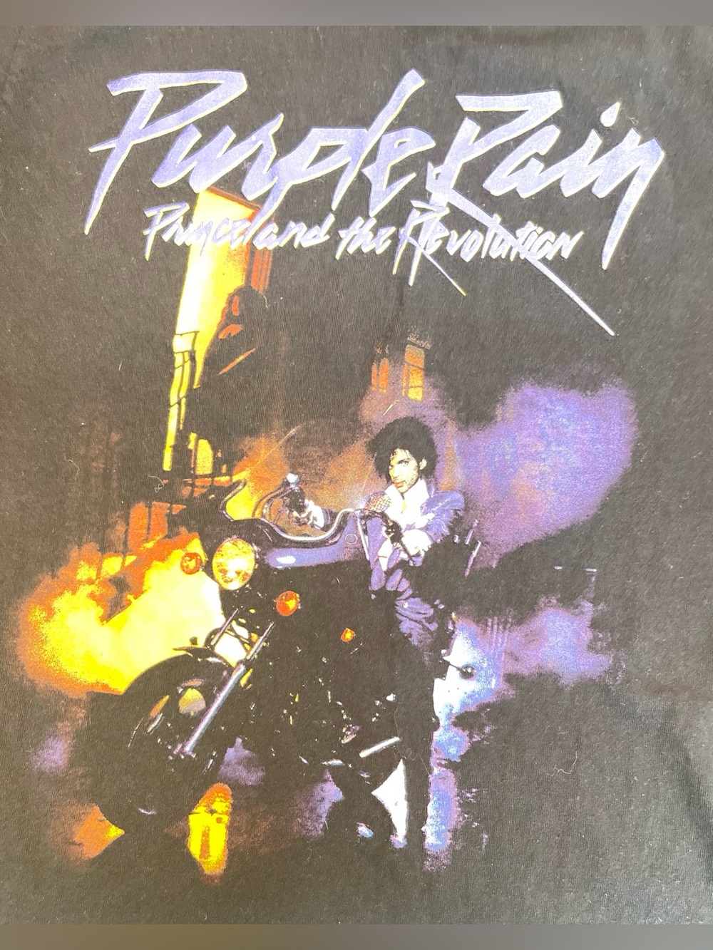 Prince Purple Rain Womens T Shirt Black Small The Prince Estate Cotton Graphic